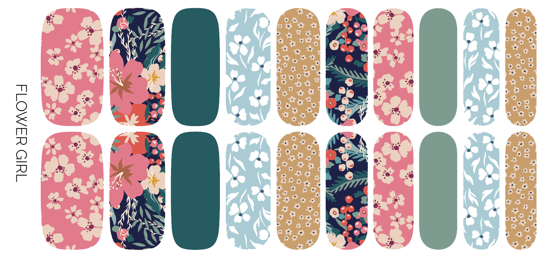 Flower Girl Nail Wrap Set