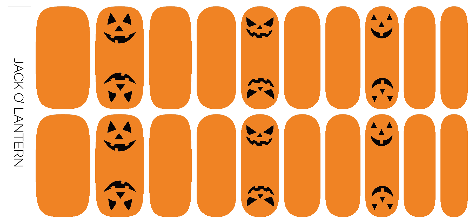 Jack O' Lantern Nail Wrap Set