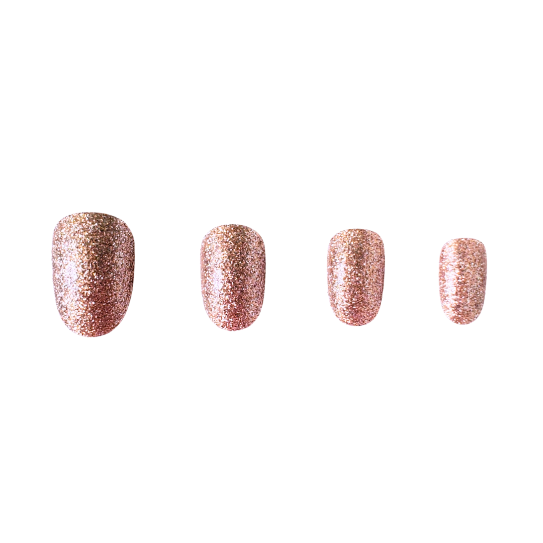 Rose Gold Glimmer Press On Nail Set