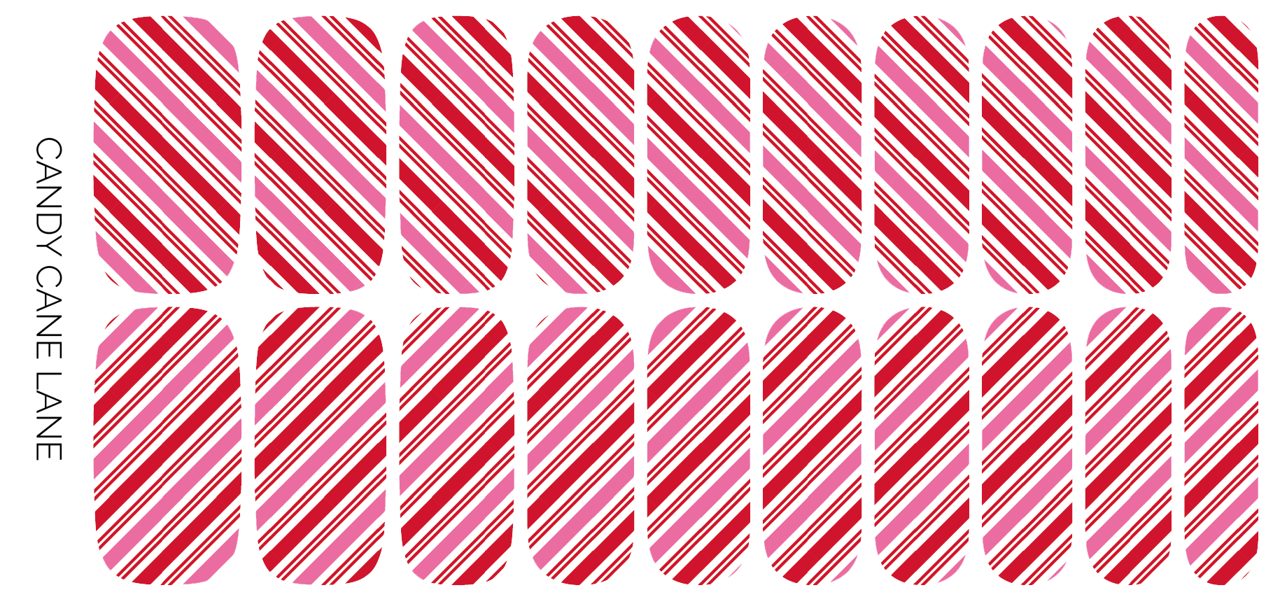 Candy Cane Lane Nail Wrap Set