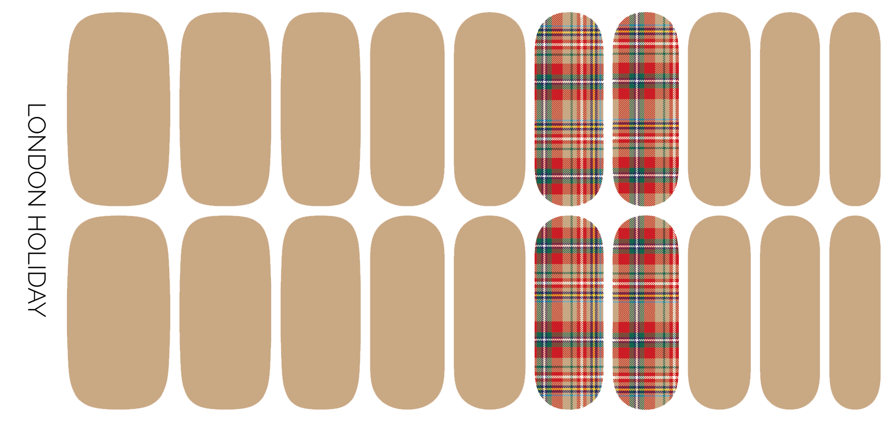 London Holiday Nail Wrap Set