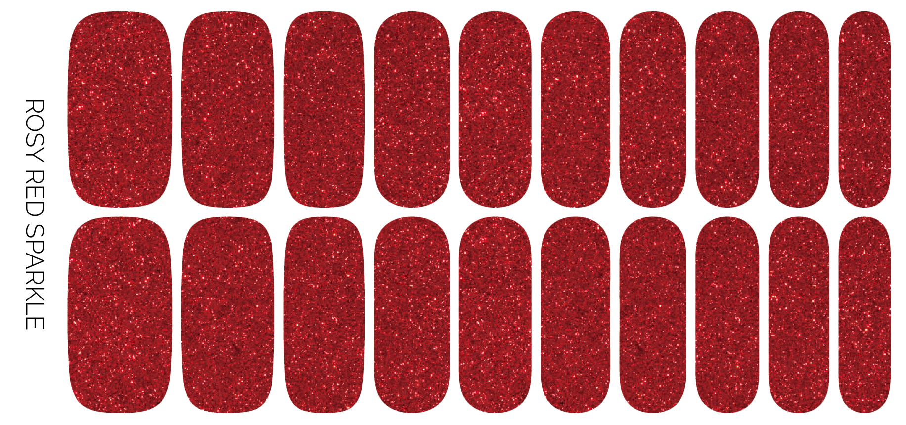 Rosy Red Sparkle Nail Wrap Set