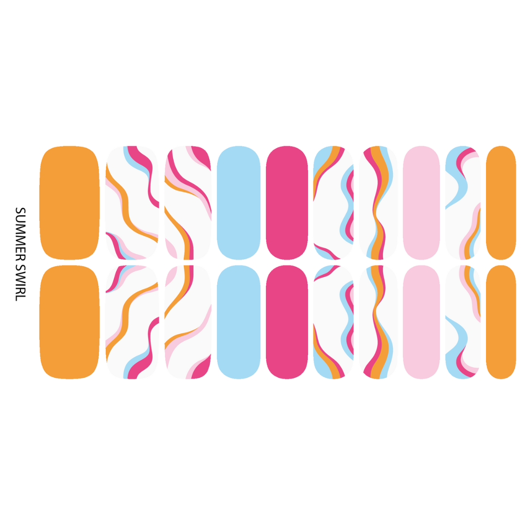 Summer Swirl Nail Wrap Set